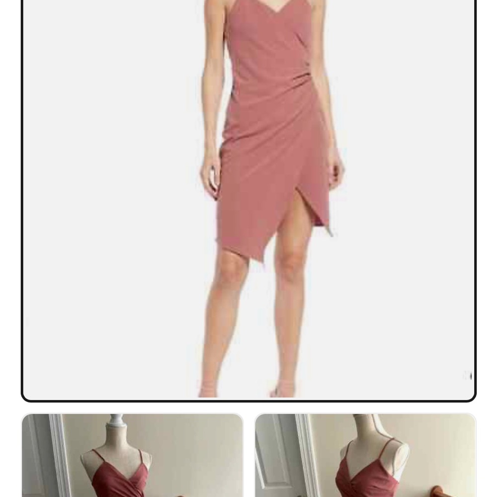 Chelsea 28 Mauve Faux Wrap Asymmetrical Mini Dress